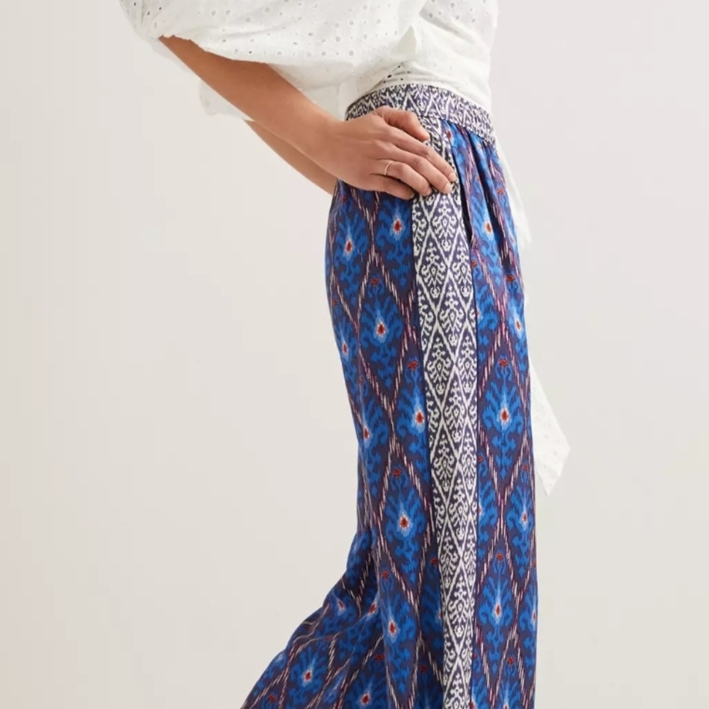 Anthropologie Vale Wide Leg Pants - Patterned Boho Hippie Relaxed Flowy Beach XS